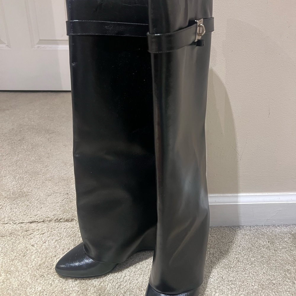 Givenchy Black Boots! Tall and barely worn. Buckle Missing! 100% authentic